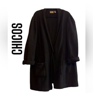 Chico’s Wool Cardigan Jacket – Size 3 (XL) – Excellent Pre-Loved Condition